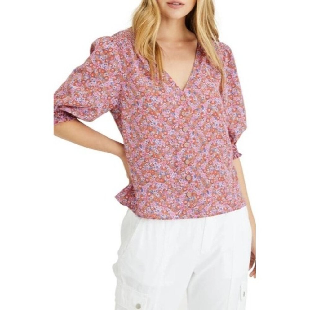 Sanctuary Its Must Floral Blouse Pink Extra Small XS